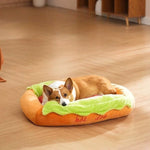 Pet Bed Hot Dog Design Cotton Raised Sides