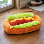 Pet Bed Hot Dog Design Cotton Raised Sides