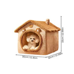Pet Bed Semi-Enclosed Plush Non-Slip Base