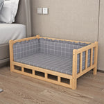 Pet Bed Solid Wood Detachable Padded Cushion