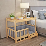 Pet Bed Solid Wood Detachable Padded Cushion
