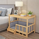 Pet Bed Solid Wood Detachable Padded Cushion