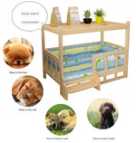 Pet Bed Solid Wood Detachable Padded Cushion