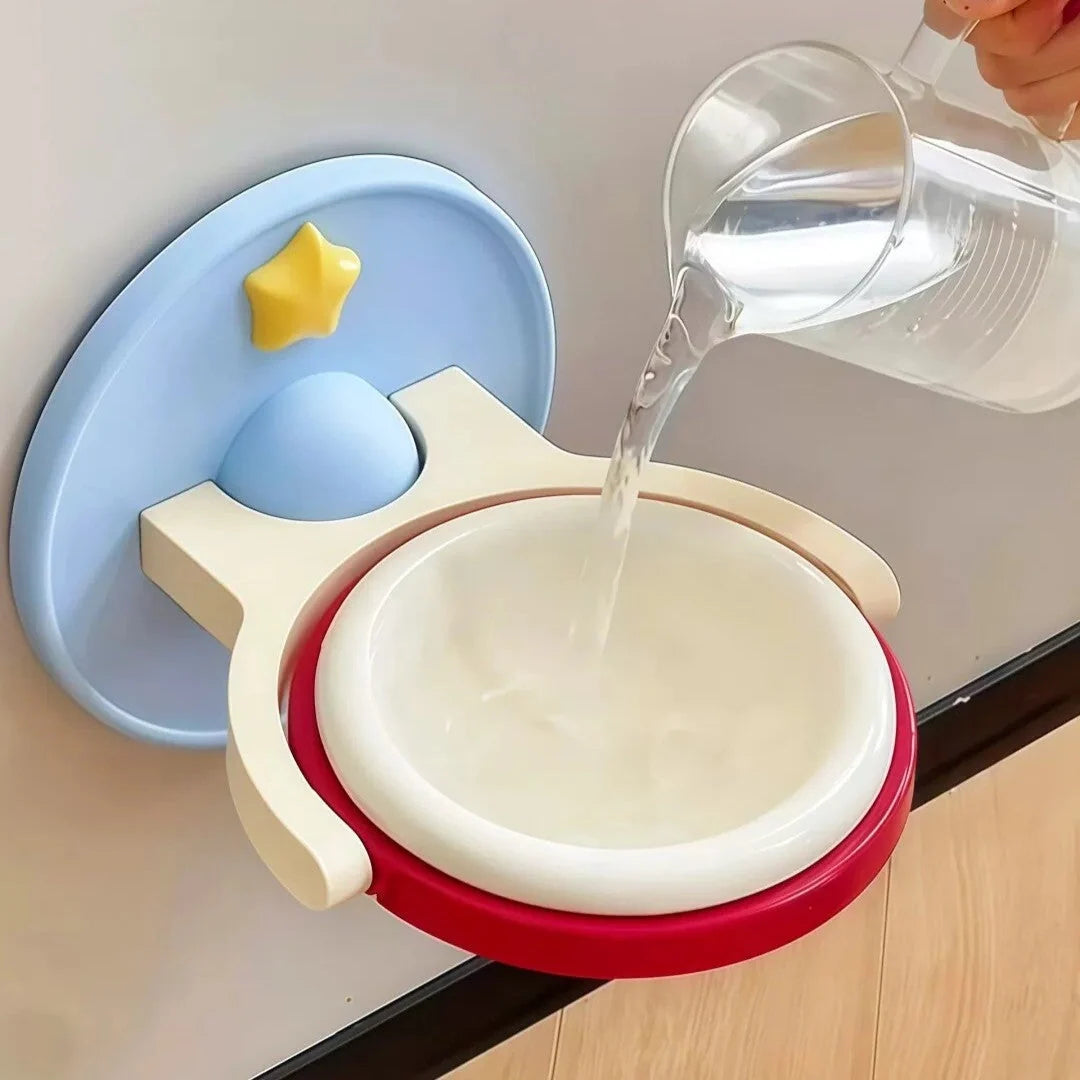Pet Bowl Wall-Mounted Rotating Foldable Holder