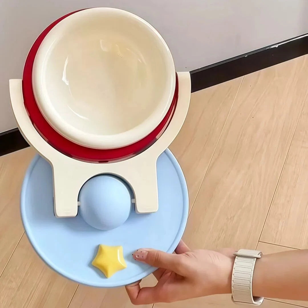 Pet Bowl Wall-Mounted Rotating Foldable Holder
