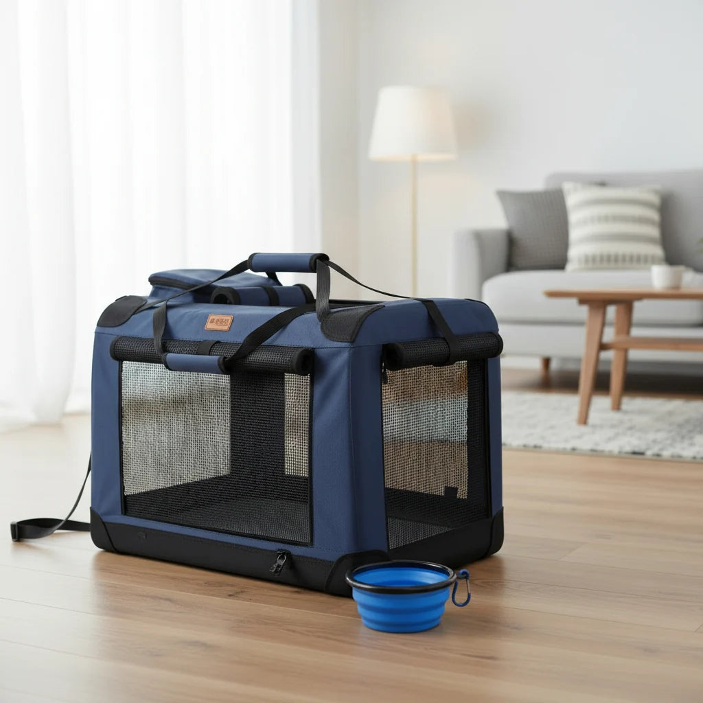 Pet Carrier Foldable Breathable Mesh Soft Padded Interior
