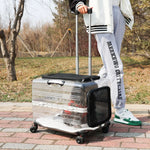 Pet Carrier Suitcase Rolling Lockable Polyester