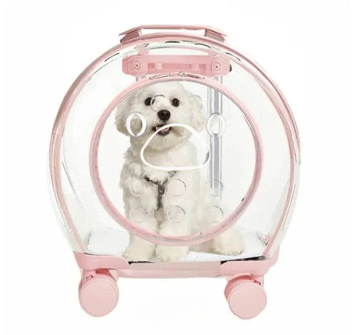 Pet Carrier Suitcase Rolling Lockable Polyester