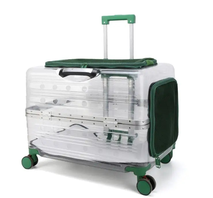 Pet Carrier Suitcase Rolling Lockable Polyester