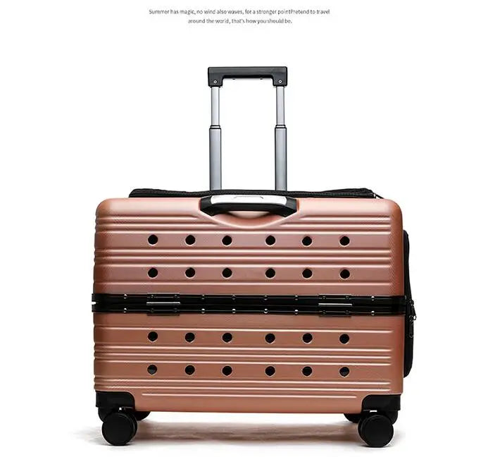Pet Carrier Suitcase Rolling Lockable Polyester