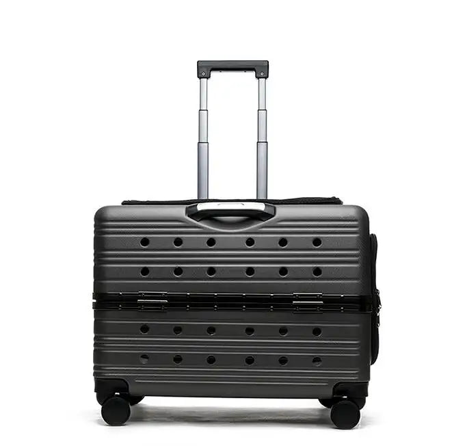 Pet Carrier Suitcase Rolling Lockable Polyester
