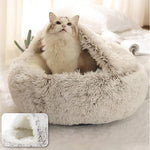 Pet Cave Bed Plush Hooded Machine Washable Cover