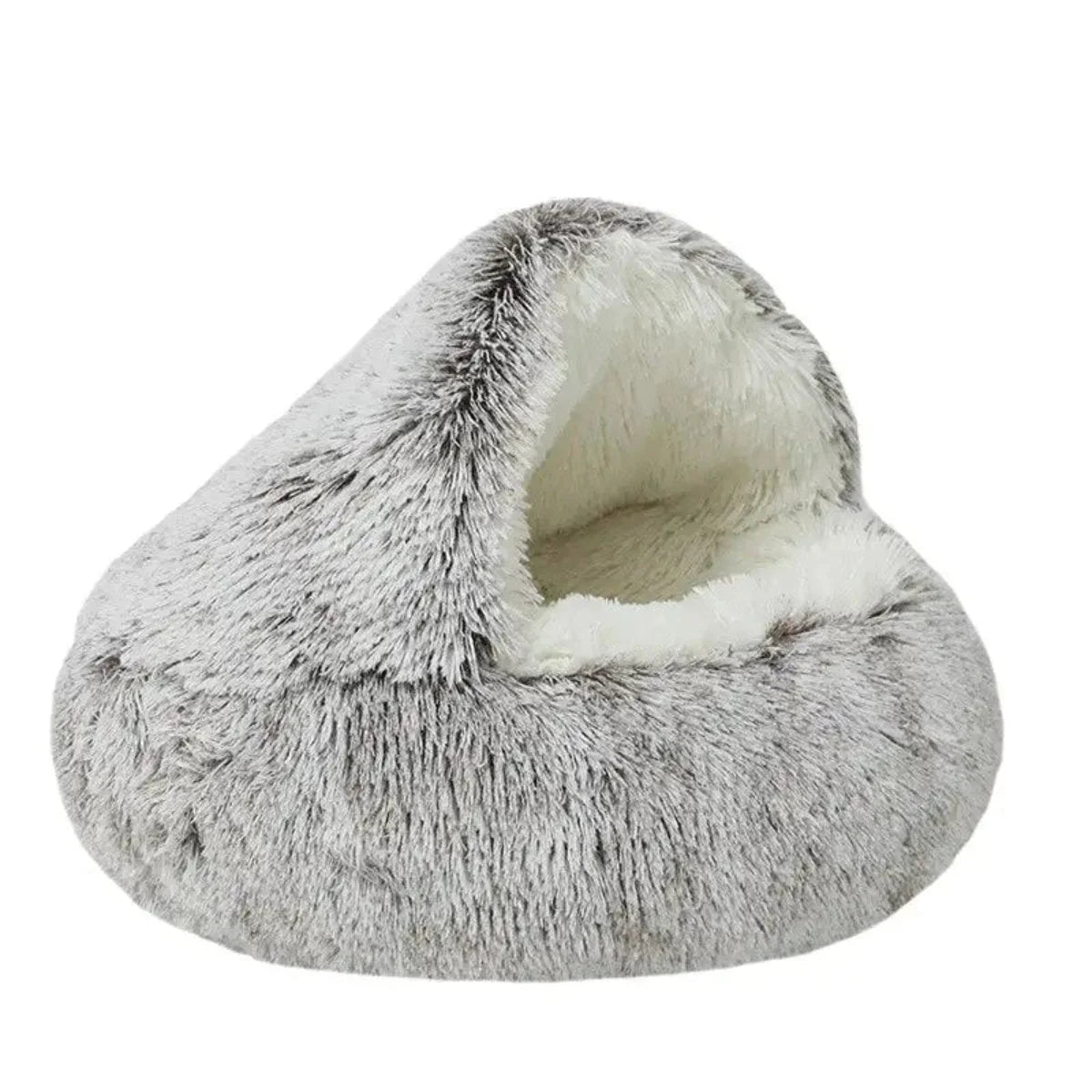 Pet Cave Bed Plush Hooded Machine Washable Cover