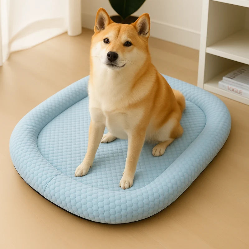 Pet Cooling Mat Pressure-Activated Ice Silk & Cushioned Support