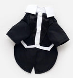 Pet Costume Black Formal Jumpsuit with Collar & Red Tie
