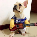 Pet Costume Guitar-Inspired Striped Design for Cats and Dogs