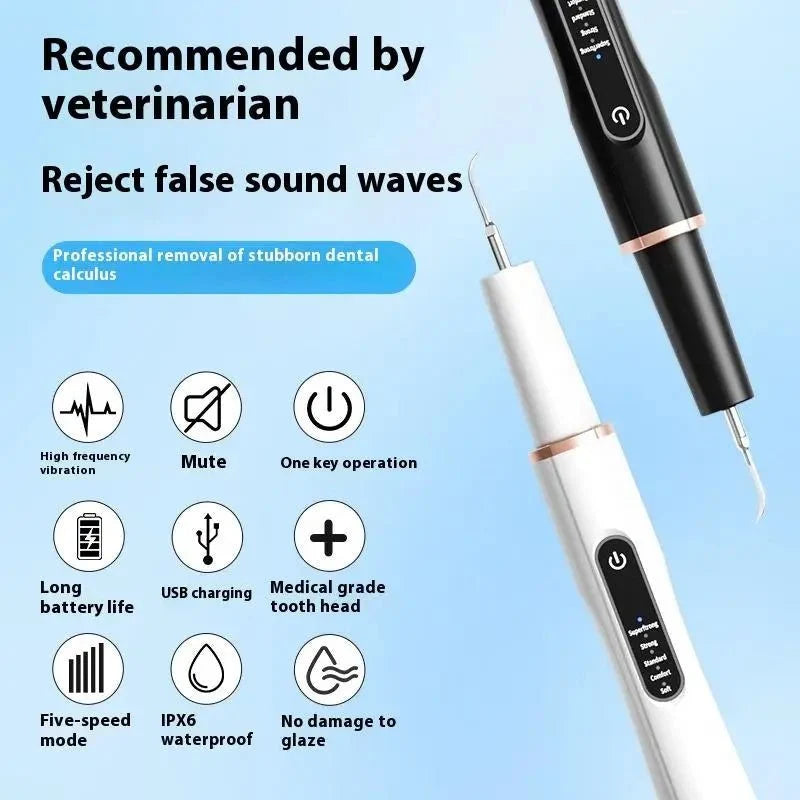 Pet Dental Cleaner Ultrasonic Handheld Tartar Remover for Dogs and Cats