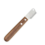 Pet Deshedding Brush Stainless Steel Teeth & Wood Handle