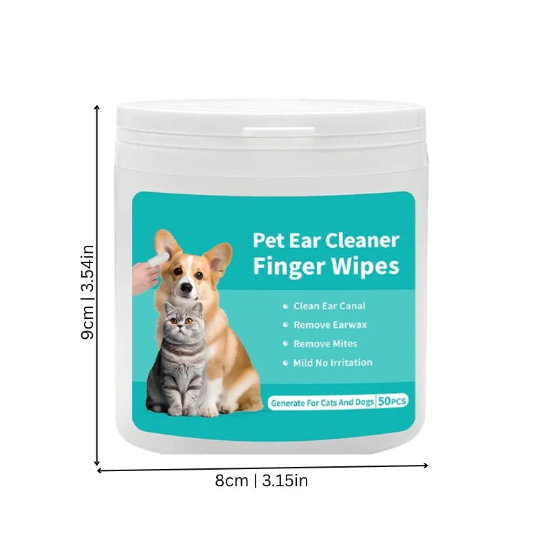 Pet Ear Wipes Vet-Formulated Moisturizing 50 Pack