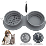 Pet Feeding Bowl Set of 2 Foldable Latex