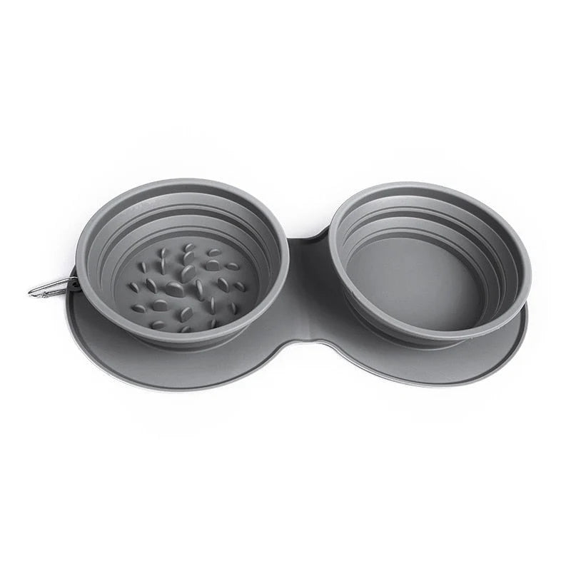 Pet Feeding Bowl Set of 2 Foldable Latex