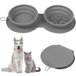 Pet Feeding Bowl Set of 2 Foldable Latex