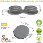 Pet Feeding Bowl Set of 2 Foldable Latex