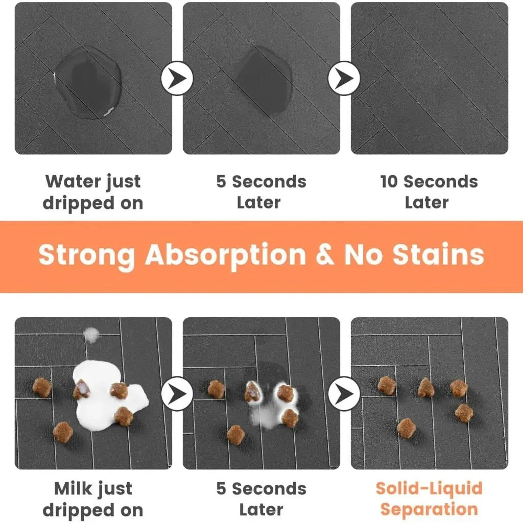 Pet Feeding Mat Absorbent Waterproof Non-Slip Backing
