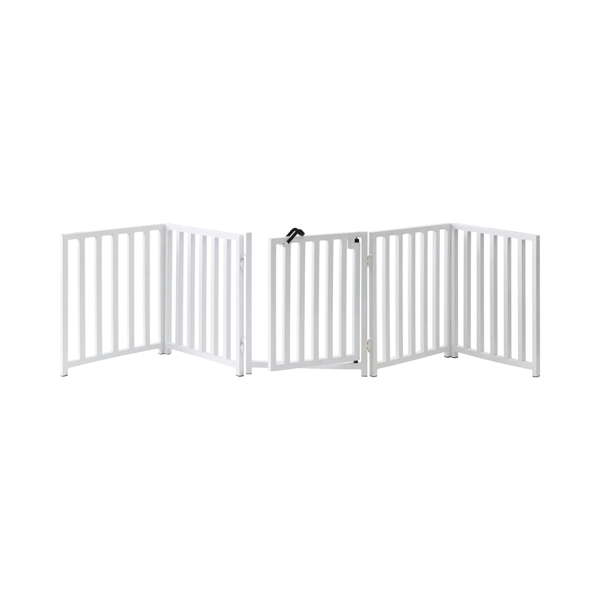 Pet Gate Freestanding Adjustable Steel Walk-Through Door