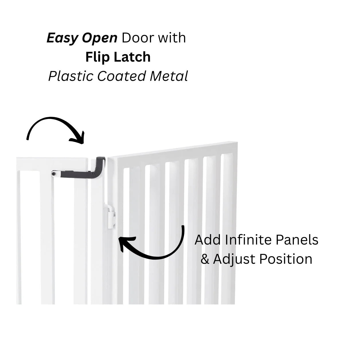 Pet Gate Freestanding Adjustable Steel Walk-Through Door