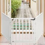 Pet Gate Freestanding Adjustable Steel Walk-Through Door