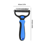 Pet Grooming Brush 2-in-1 Detangle & Massage Non-Slip Handle