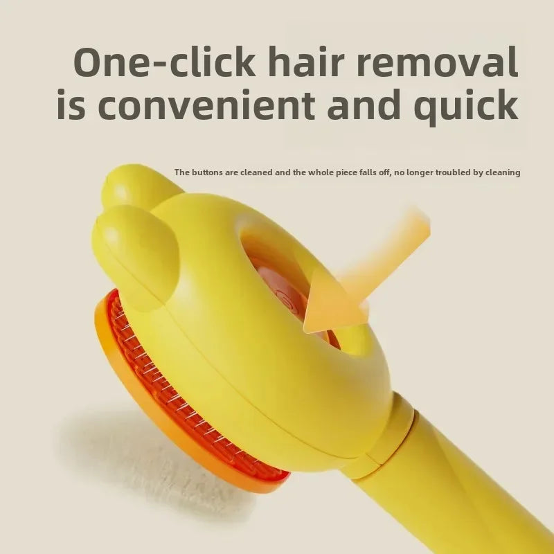 Pet Grooming Brush Self-Cleaning Smooth-Tip for Cats & Dogs
