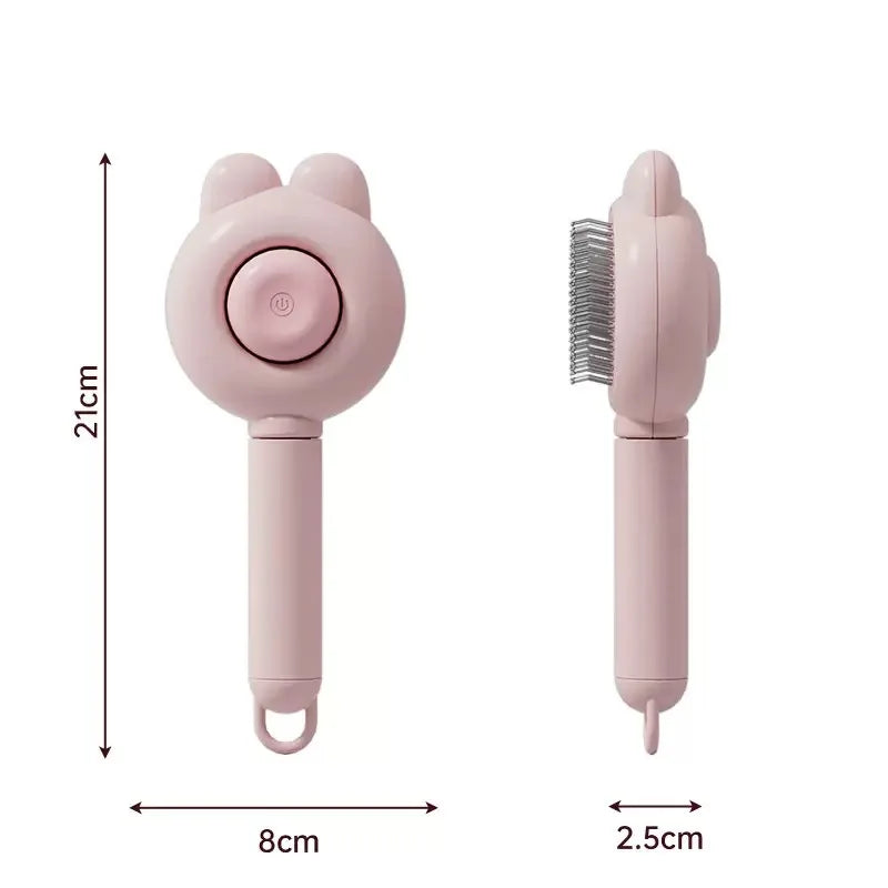 Pet Grooming Brush Self-Cleaning Smooth-Tip for Cats & Dogs