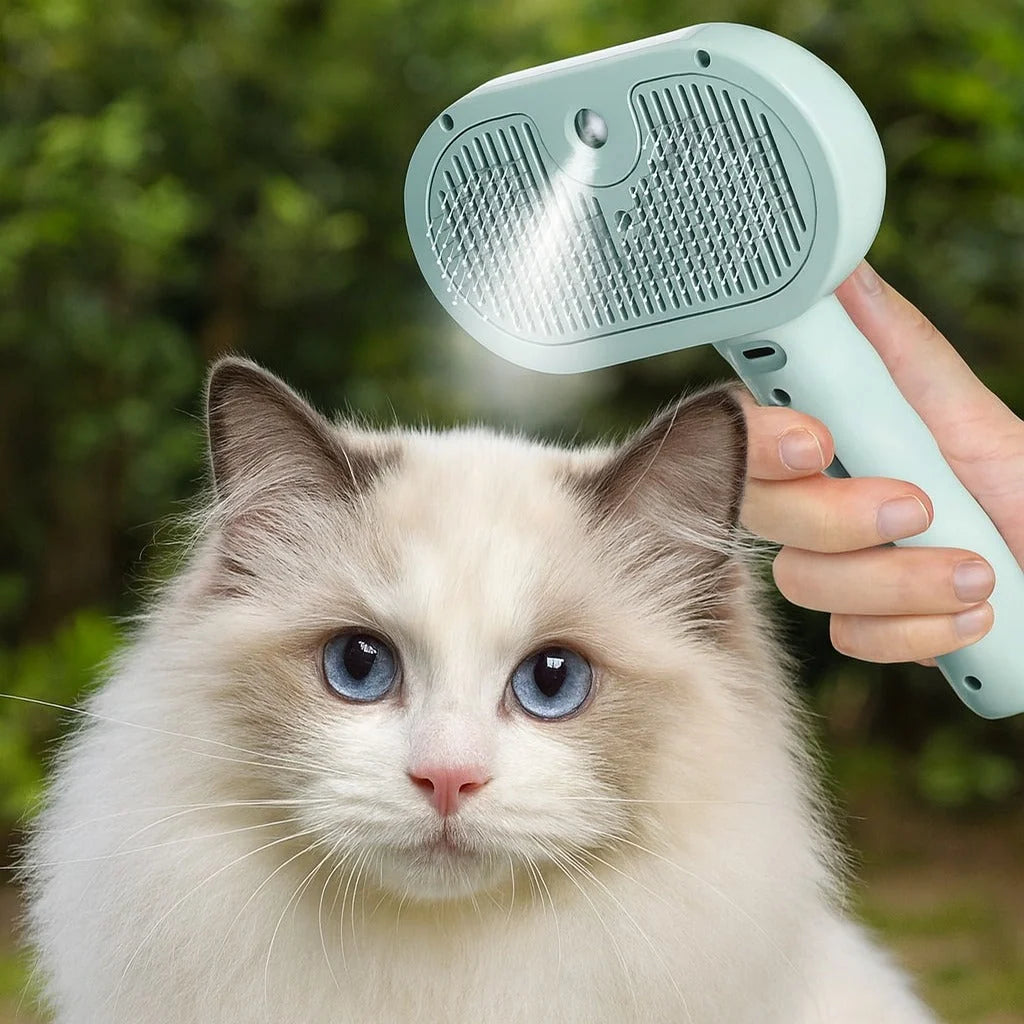 Pet Grooming Brush Steam Mist Stainless Steel Bristles