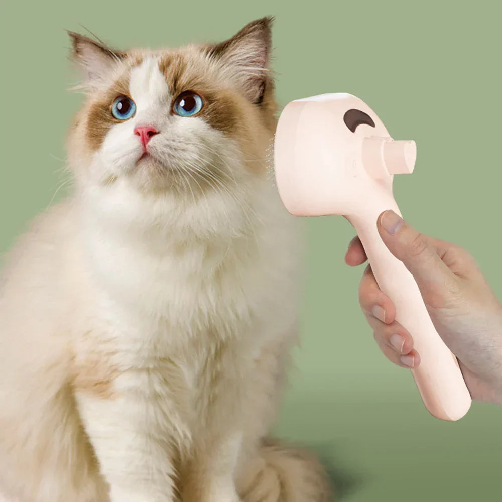 Pet Grooming Brush Steam Mist Stainless Steel Bristles