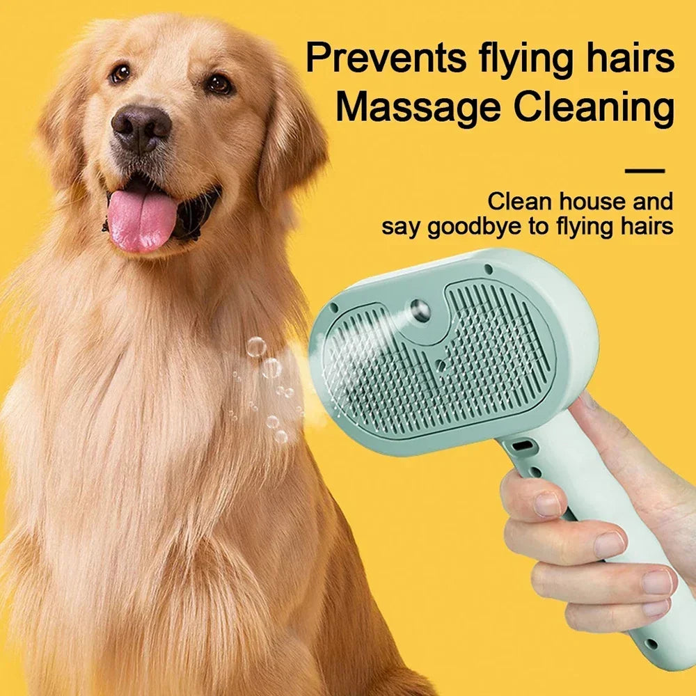 Pet Grooming Brush Steam Mist Stainless Steel Bristles