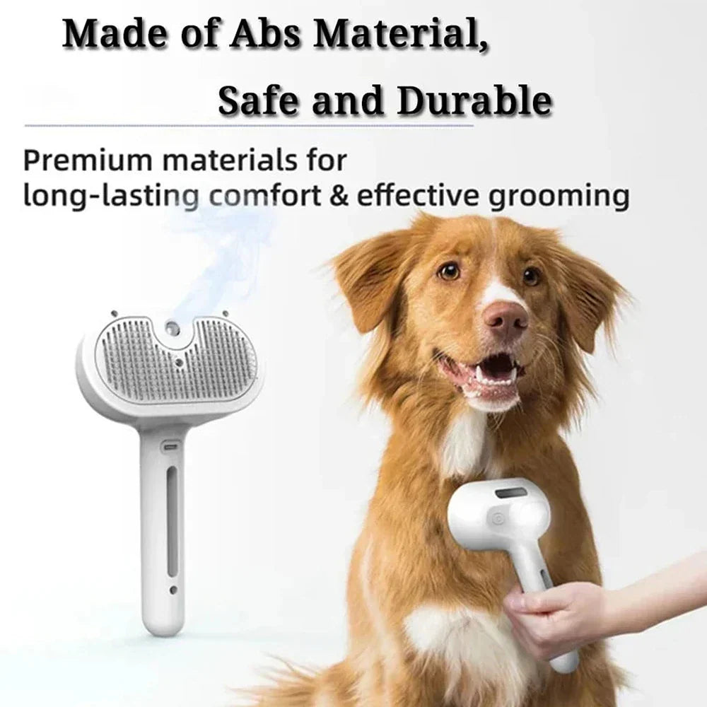 Pet Grooming Brush Steam Mist Stainless Steel Bristles