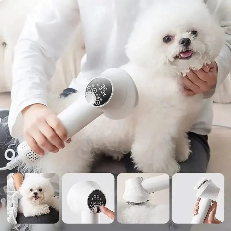 Pet Grooming Dryer Warm Airflow Integrated Brush