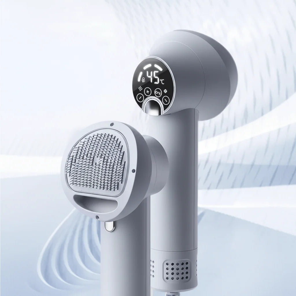 Pet Grooming Dryer Warm Airflow Integrated Brush