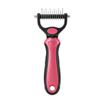 Pet Grooming Rake Two-Sided Detangling & Deshedding Gentle Rounded Teeth