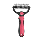 Pet Grooming Rake Two-Sided Detangling & Deshedding Gentle Rounded Teeth