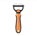 Pet Grooming Rake Two-Sided Detangling & Deshedding Gentle Rounded Teeth