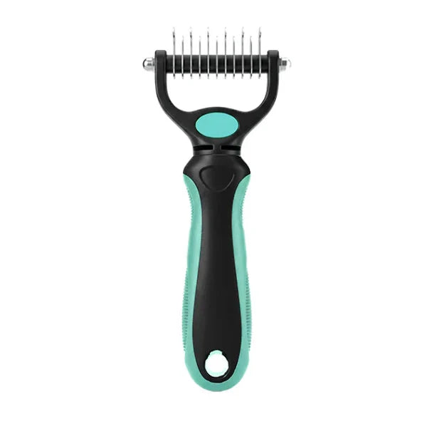 Pet Grooming Rake Two-Sided Detangling & Deshedding Gentle Rounded Teeth