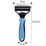 Pet Grooming Rake Two-Sided Detangling & Deshedding Gentle Rounded Teeth