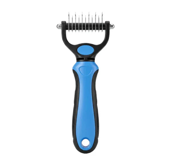 Pet Grooming Rake Two-Sided Detangling & Deshedding Gentle Rounded Teeth