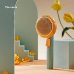 Pet Hair Brush Self-Cleaning Retractable Bristles Anti-Slip Handle