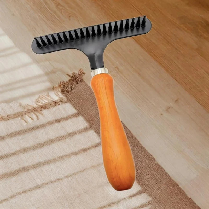 Pet Hair Remover Brush Handheld Wood & Metal