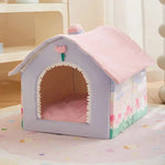 Pet House Foldable Cotton Machine-Washable Cover