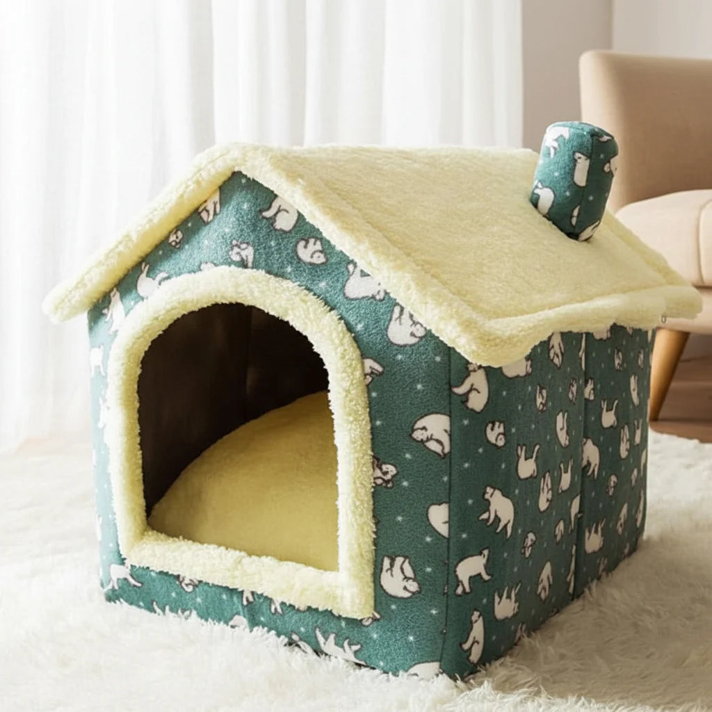Pet House Soft Padded Removable Machine-Washable Cover
